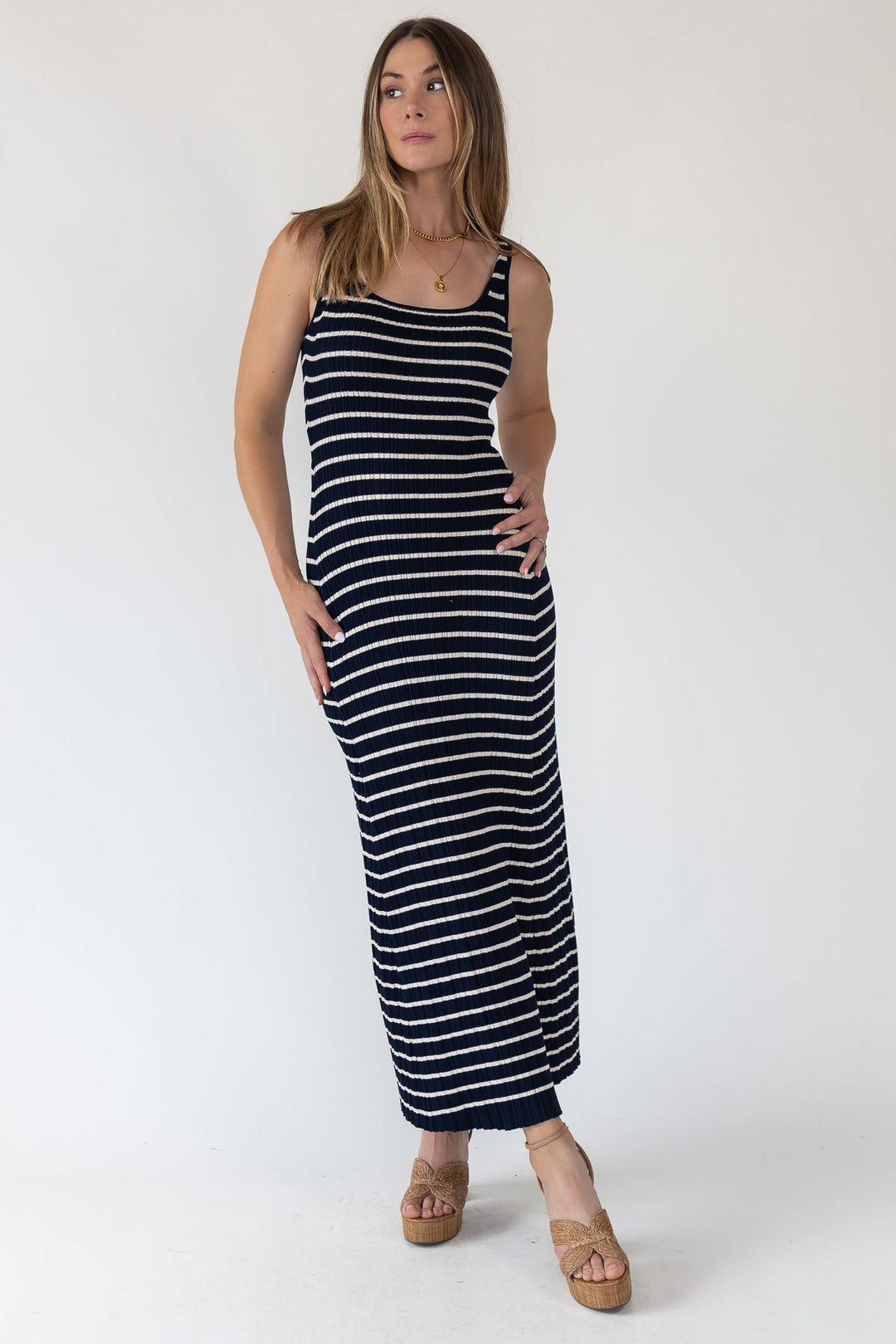 Boardwalk Navy Knit Maxi Dress - Final Sale - JO+CO
