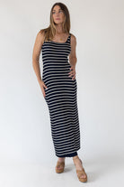 Boardwalk Navy Knit Maxi Dress - Final Sale - JO+CO