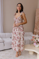 Bria Mauve Floral Print Dress - Final Sale - JO+CO