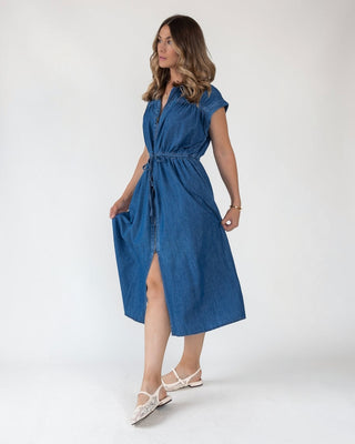 Brielle Zip - Front Denim Midi Dress - Final Sale - JO+CO