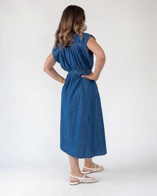 Brielle Zip-Front Denim Midi Dress – JO+CO Brielle Zip-Front Denim Midi Dress – JO+CO