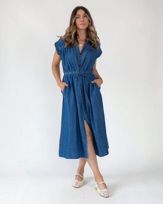 Brielle Zip - Front Denim Midi Dress - Final Sale - JO+CO