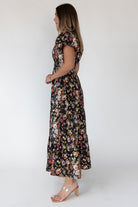 Britton Chocolate Floral Maxi Dress - JO+CO