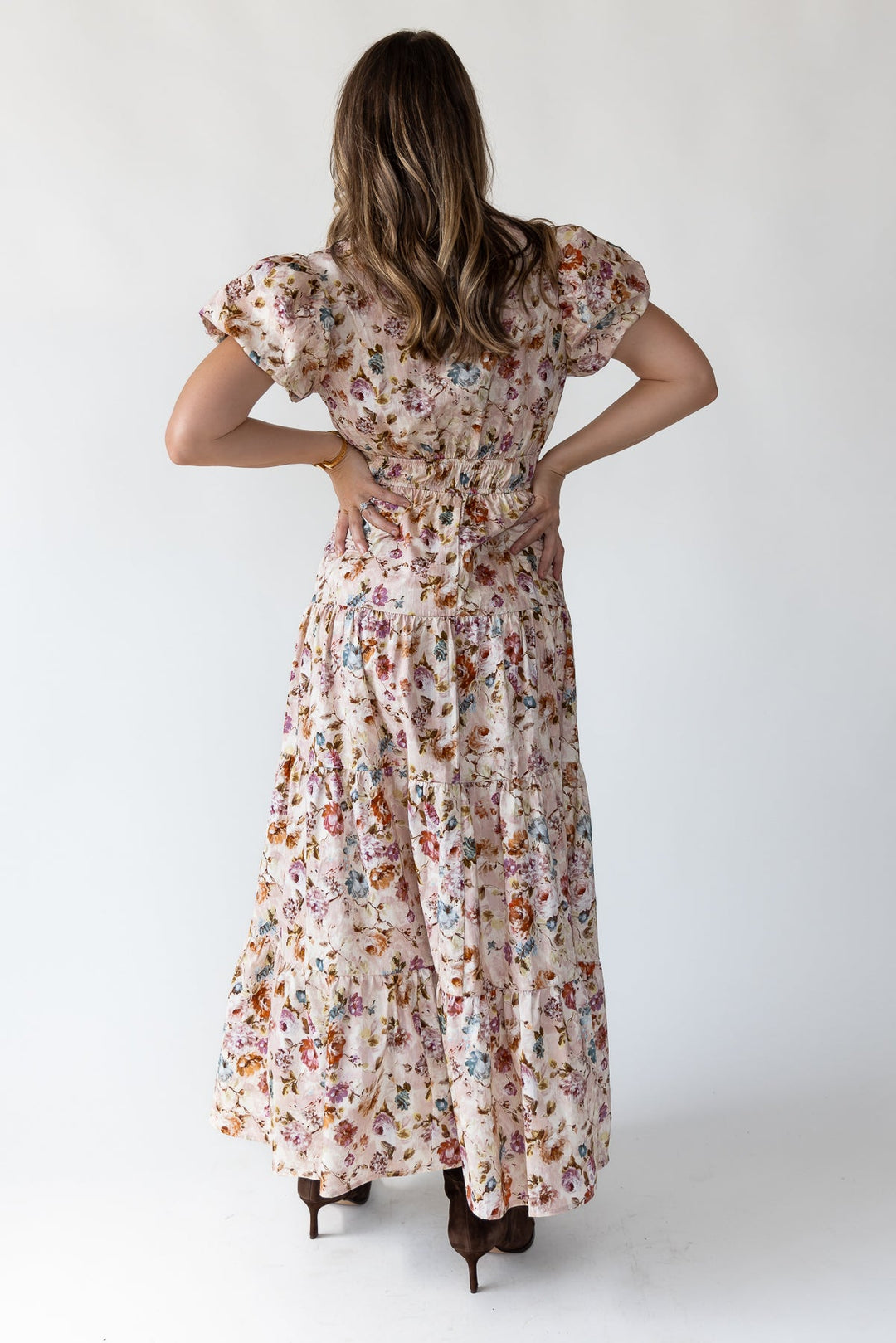Britton Ecru Floral Maxi Dress - JO+CO
