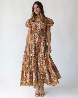 Britton Terracotta Floral Maxi Dress - JO+CO