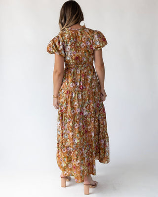 Britton Terracotta Floral Maxi Dress - JO+CO