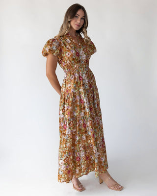 Britton Terracotta Floral Maxi Dress - JO+CO