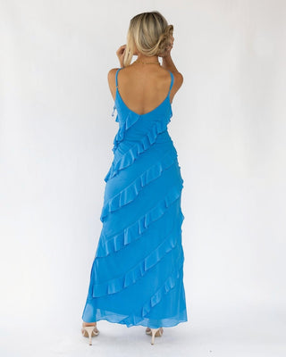 Caelyn Blue Tiered Maxi Dress - Final Sale - JO+CO