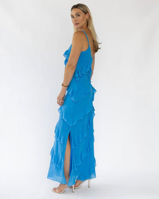Caelyn Blue Tiered Maxi Dress - Final Sale - JO+CO