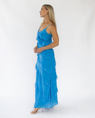 Caelyn Blue Tiered Maxi Dress - Final Sale - JO+CO