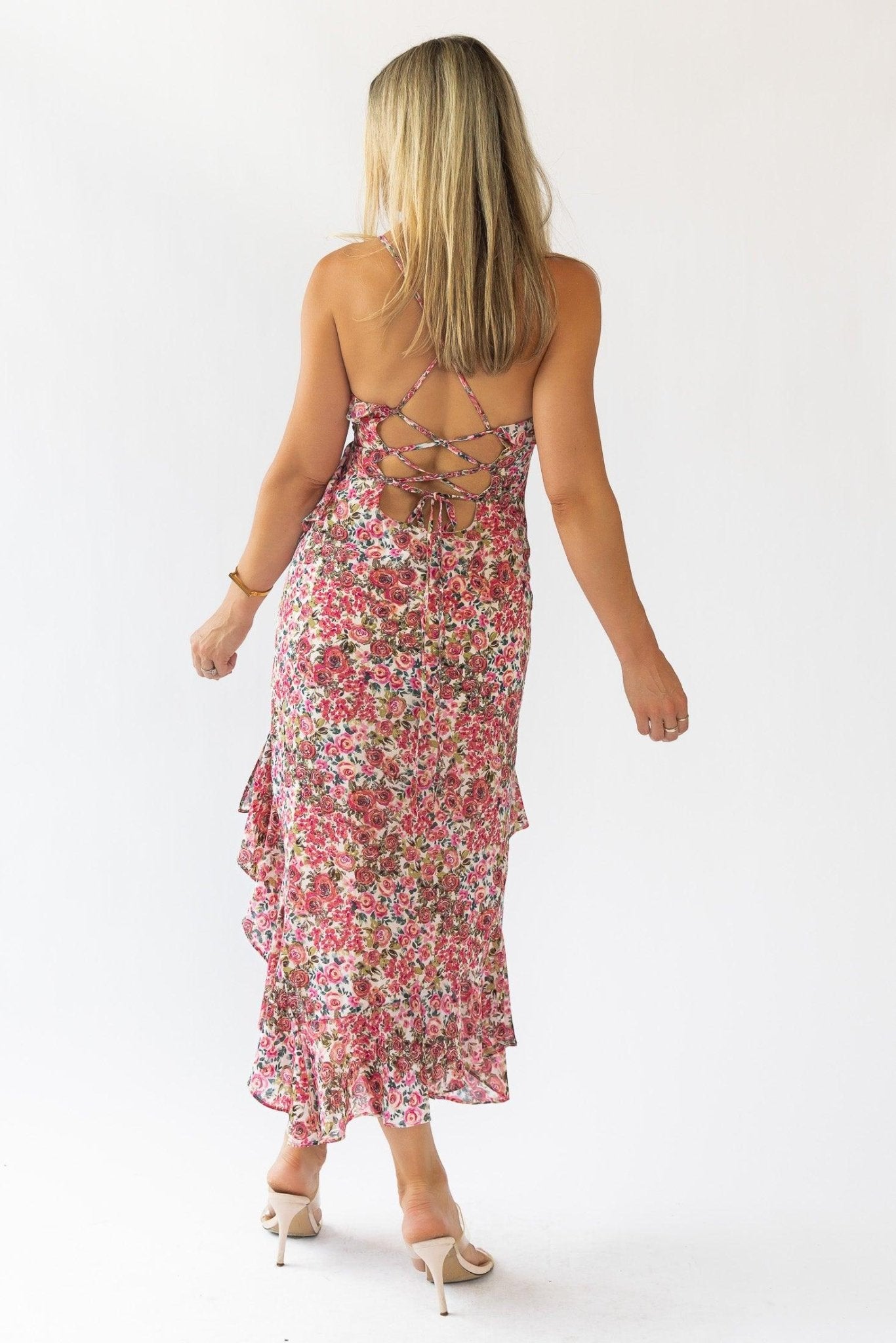 Camari Pink Floral Midi Dress - Final Sale - JO+CO