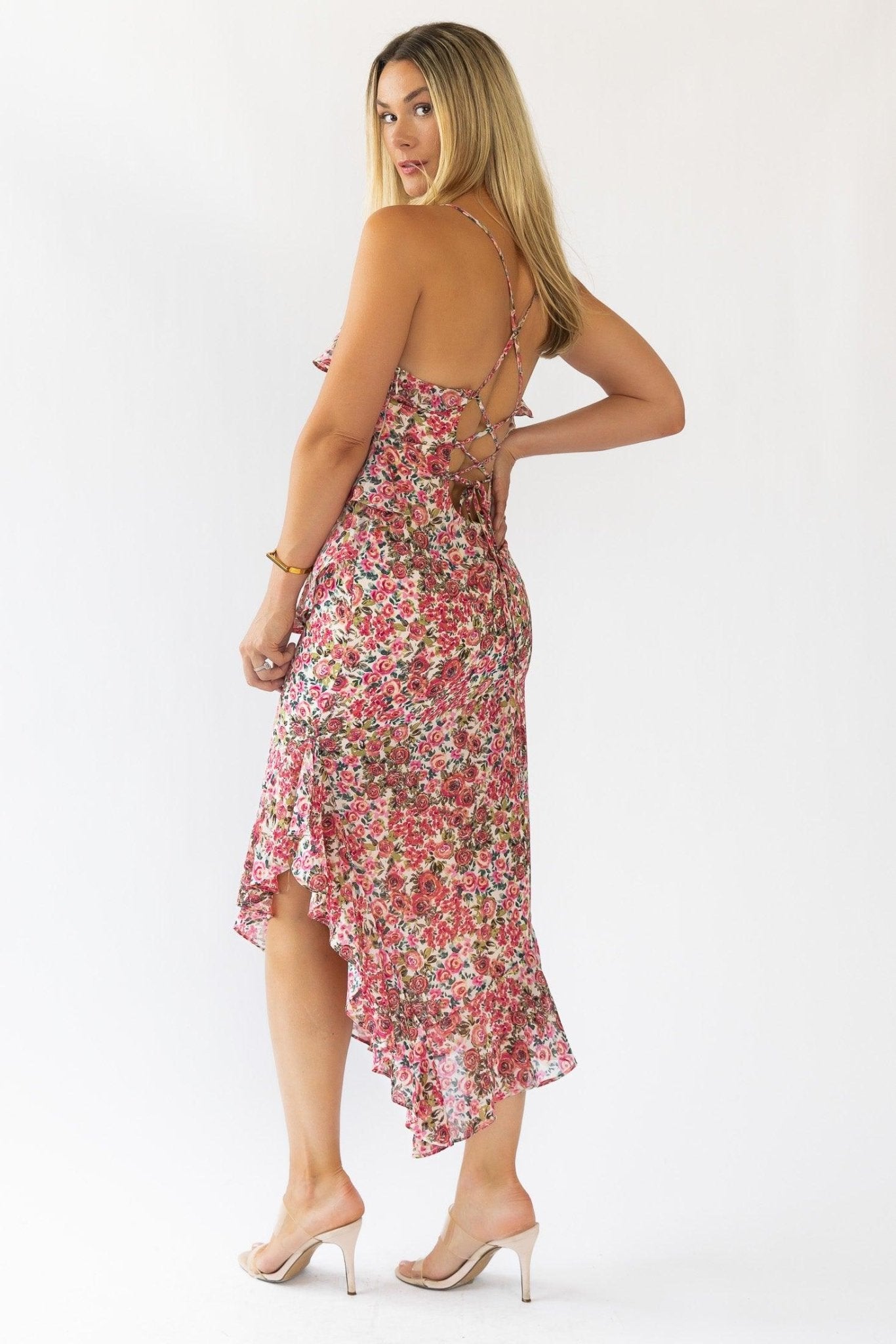 Camari Pink Floral Midi Dress - Final Sale - JO+CO