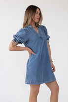 Camden Tie - Back Denim Mini Dress - Final Sale - JO+CO