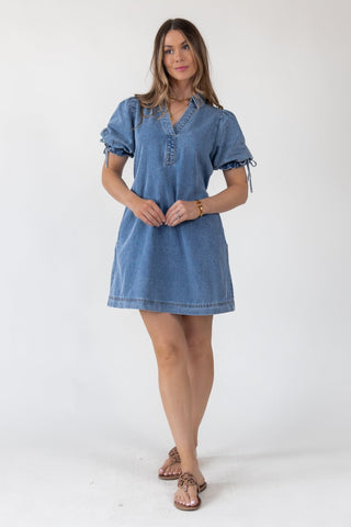 Camden Tie - Back Denim Mini Dress - Final Sale - JO+CO