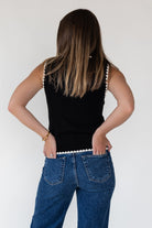 Caroline Black Scallop Sweater Vest - Final Sale - JO+CO