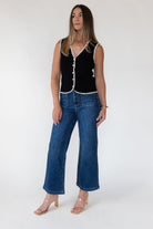 Caroline Black Scallop Sweater Vest - Final Sale - JO+CO