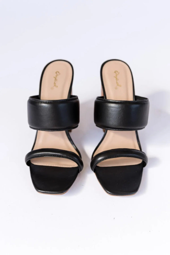 Chandler Black Block Heel Slide Sandals - FINAL SALE - JO+CO