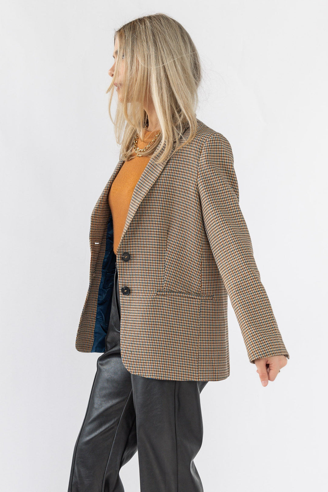 Check Me Out Houndstooth Blazer - JO+CO