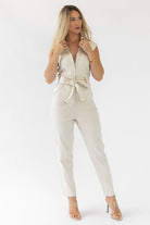 Corrine Natural Washed Jumpsuit - Final Sale - JO+CO