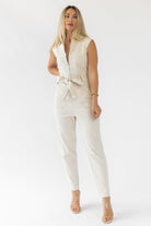 Corrine Natural Washed Jumpsuit - Final Sale - JO+CO