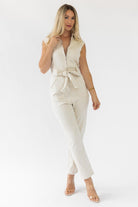Corrine Natural Washed Jumpsuit - Final Sale - JO+CO
