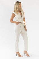 Corrine Natural Washed Jumpsuit - Final Sale - JO+CO