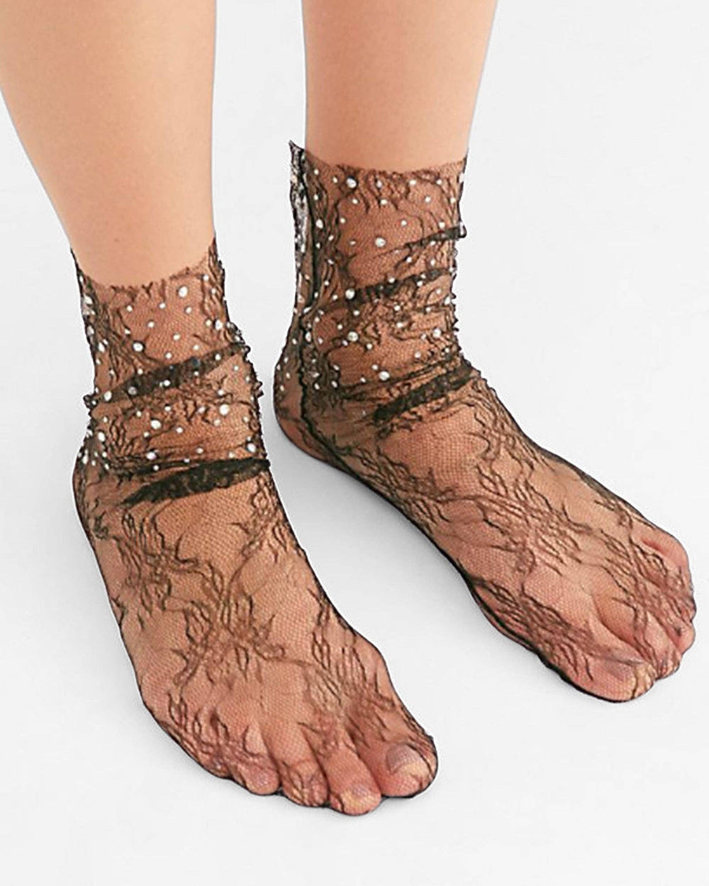 Crystal Lace Socks - Black - JO+CO