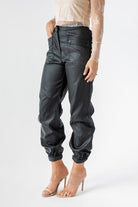 Dane Black Coated Cargo Pants - Final Sale - JO+CO