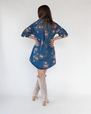 Daphne Floral Denim Dress - JO+CO