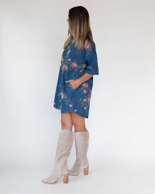 Daphne Floral Denim Dress - JO+CO