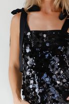 Della Black Sequin Embellish Midi Dress - Final Sale - JO+CO