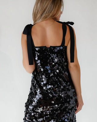Della Black Sequin Embellish Midi Dress - Final Sale - JO+CO