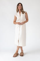 Elle Cream Knit Zip Midi Dress - Final Sale - JO+CO