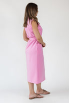 Elle Pink Knit Zip Midi Dress - Final Sale - JO+CO