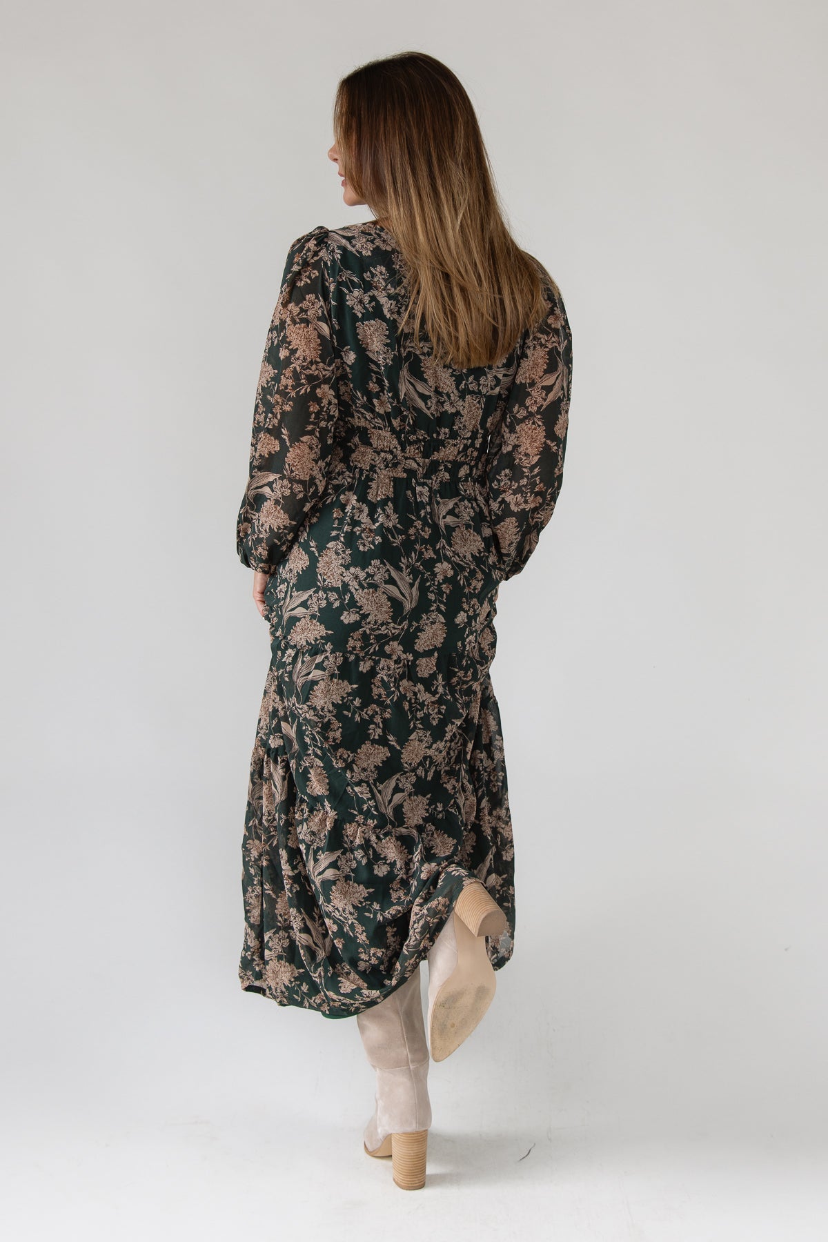 Ember Green Floral Maxi Dress - JO+CO