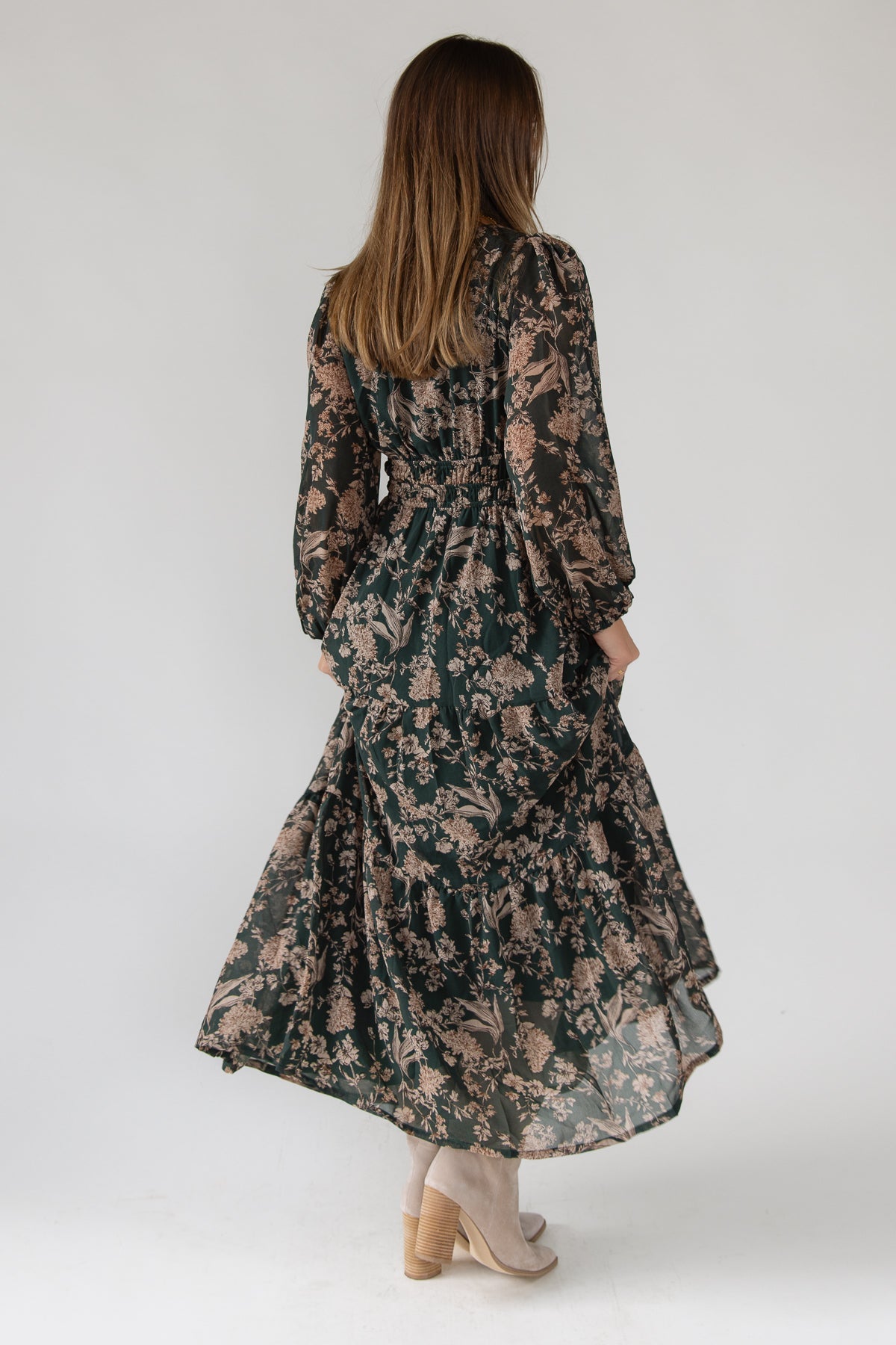 Ember Green Floral Maxi Dress - JO+CO