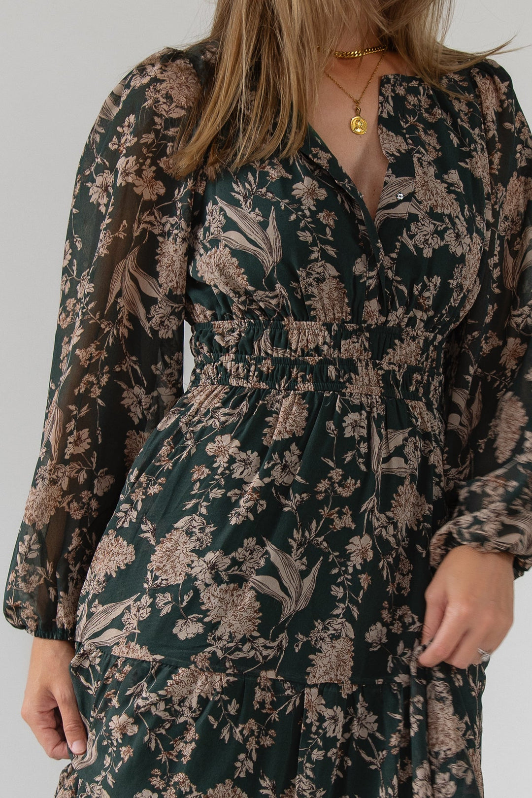 Ember Green Floral Maxi Dress - JO+CO