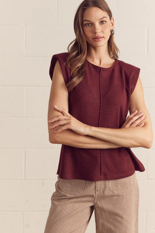 Veda Knit Top - Burgundy