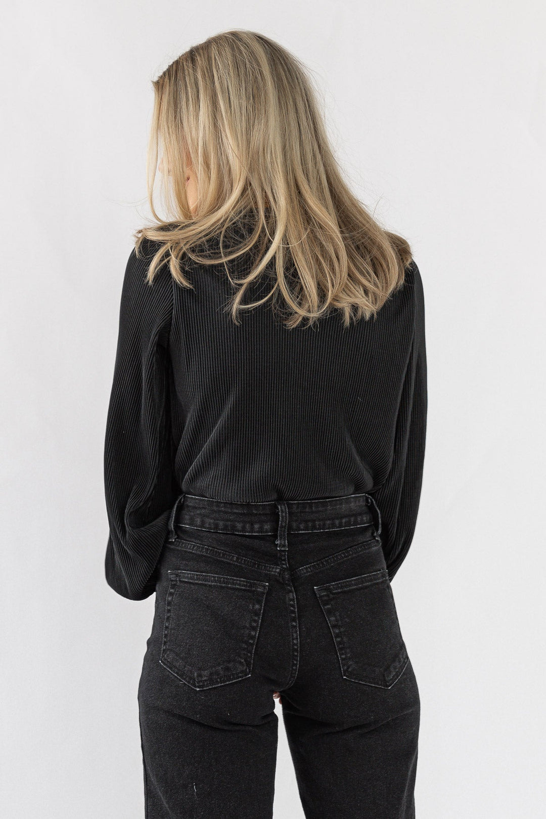 Everyday Plisse Wrap Bodysuit - Black - JO+CO
