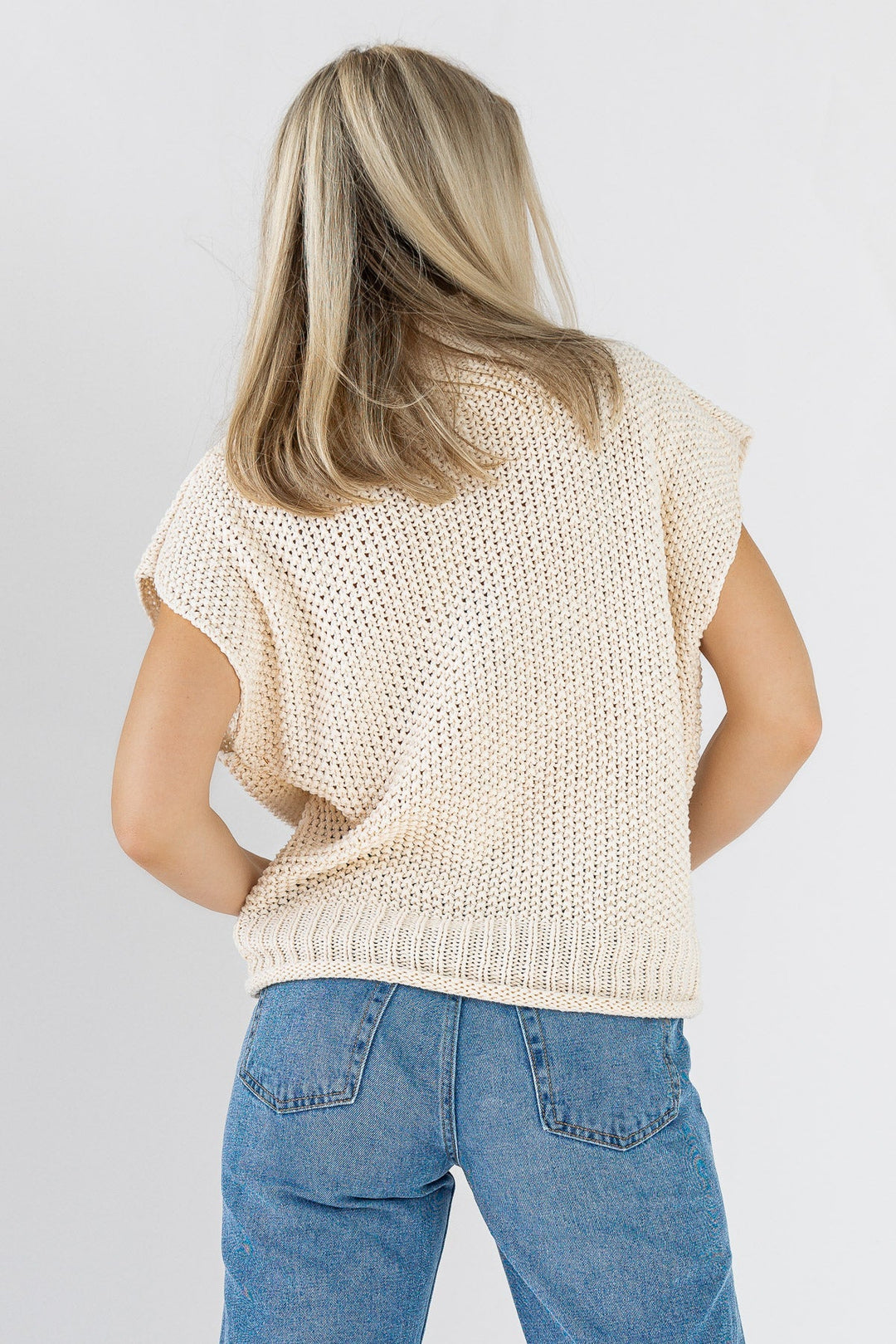 Falling For You Sweater Vest - Cream - JO+CO