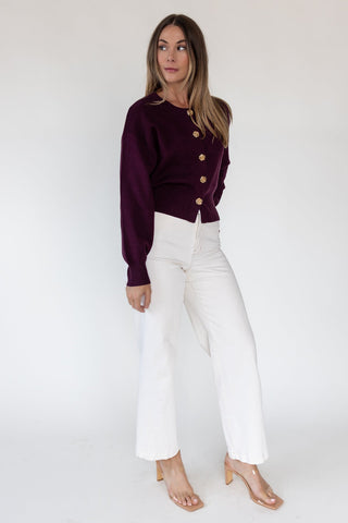 Fallon Burgundy Button Knit Cardigan - Final Sale - JO+CO