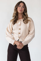Fallon Cream Button Knit Cardigan - JO+CO