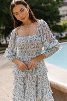 Florence Cream Floral Tiered Maxi Dress - JO+CO