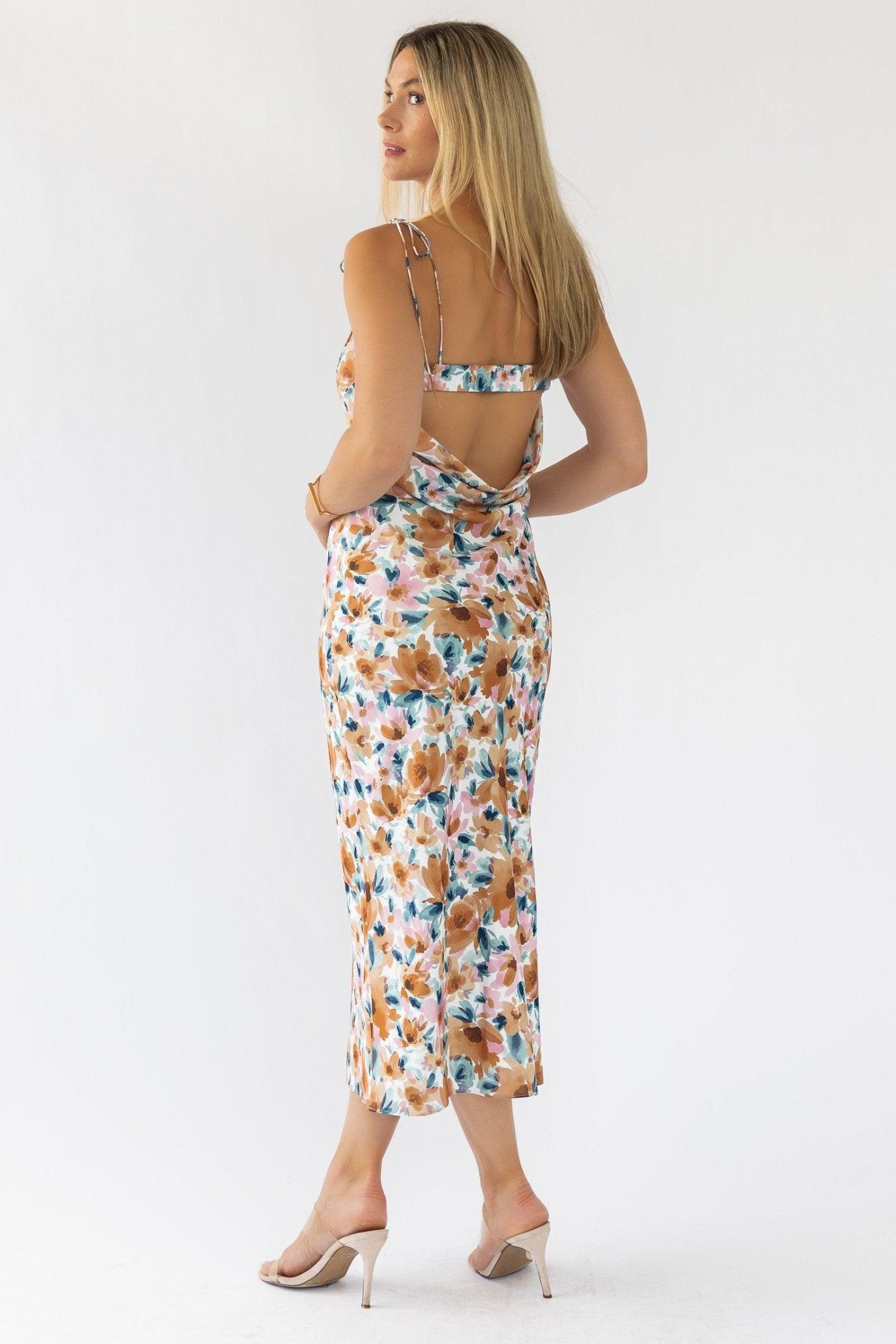 Gemma Floral Cami Cowl Back Dress - Final Sale - JO+CO