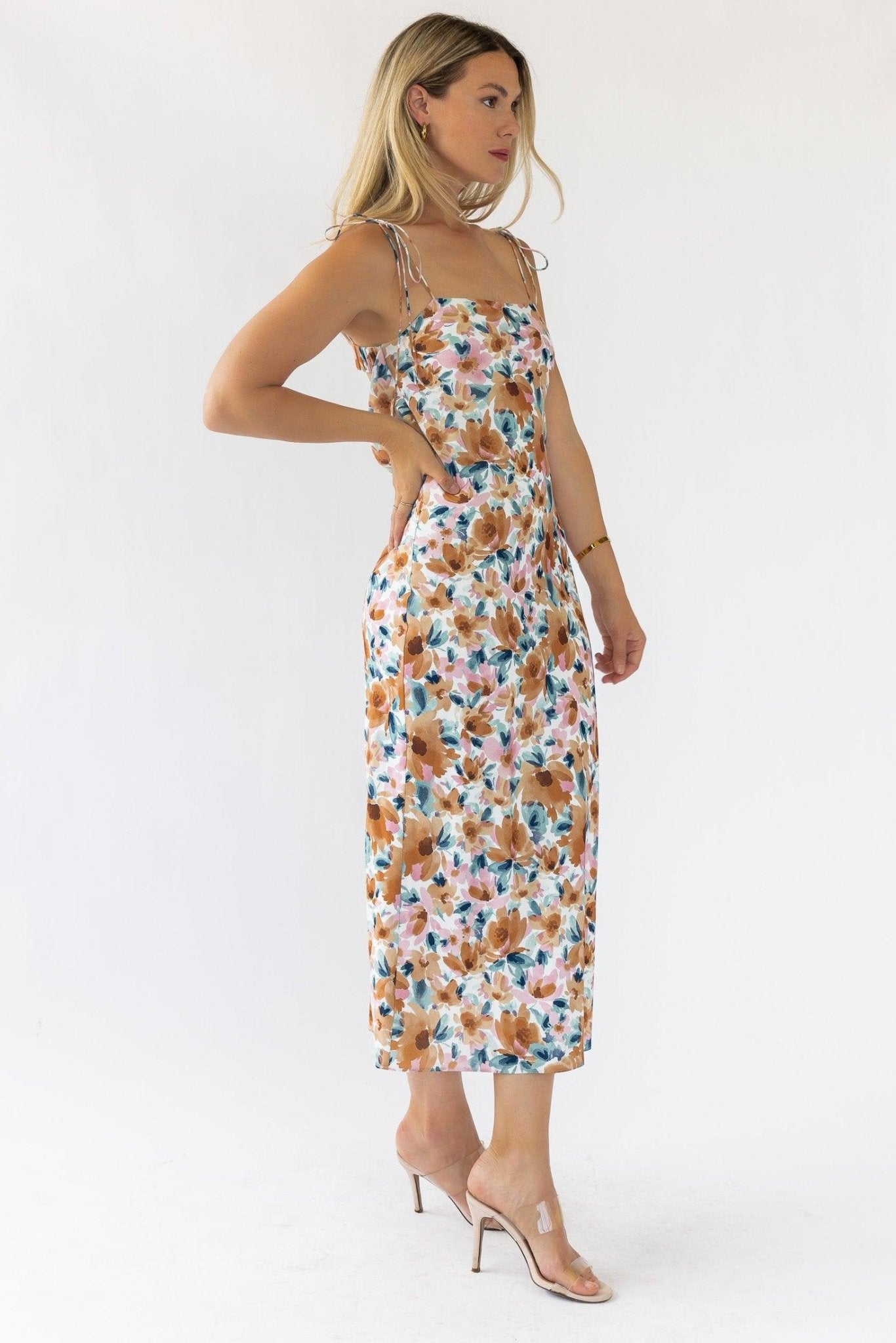 Gemma Floral Cami Cowl Back Dress - Final Sale - JO+CO