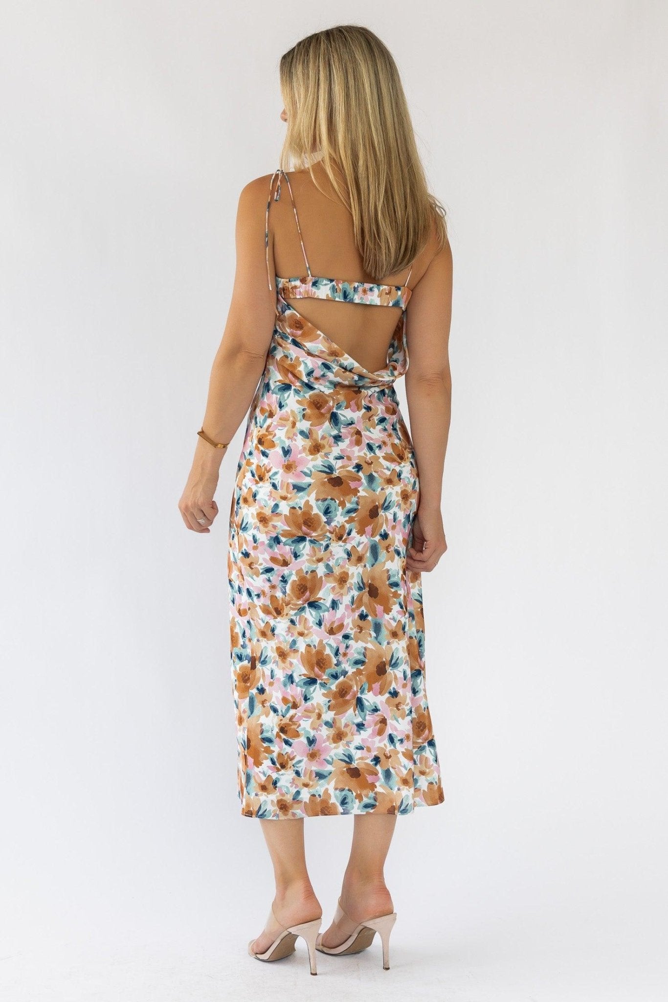 Gemma Floral Cami Cowl Back Dress - Final Sale - JO+CO