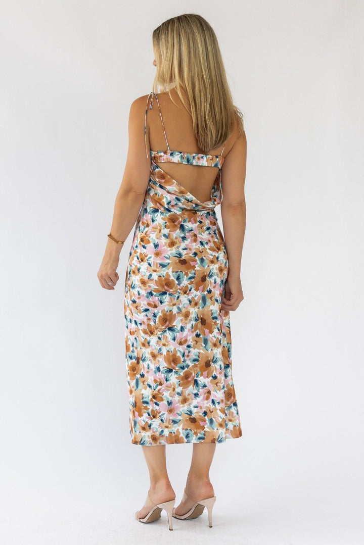 Gemma Floral Cami Cowl Back Dress - Final Sale - JO+CO