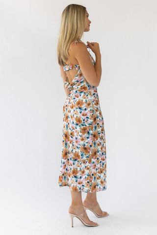 Gemma Floral Cami Cowl Back Dress - Final Sale - JO+CO
