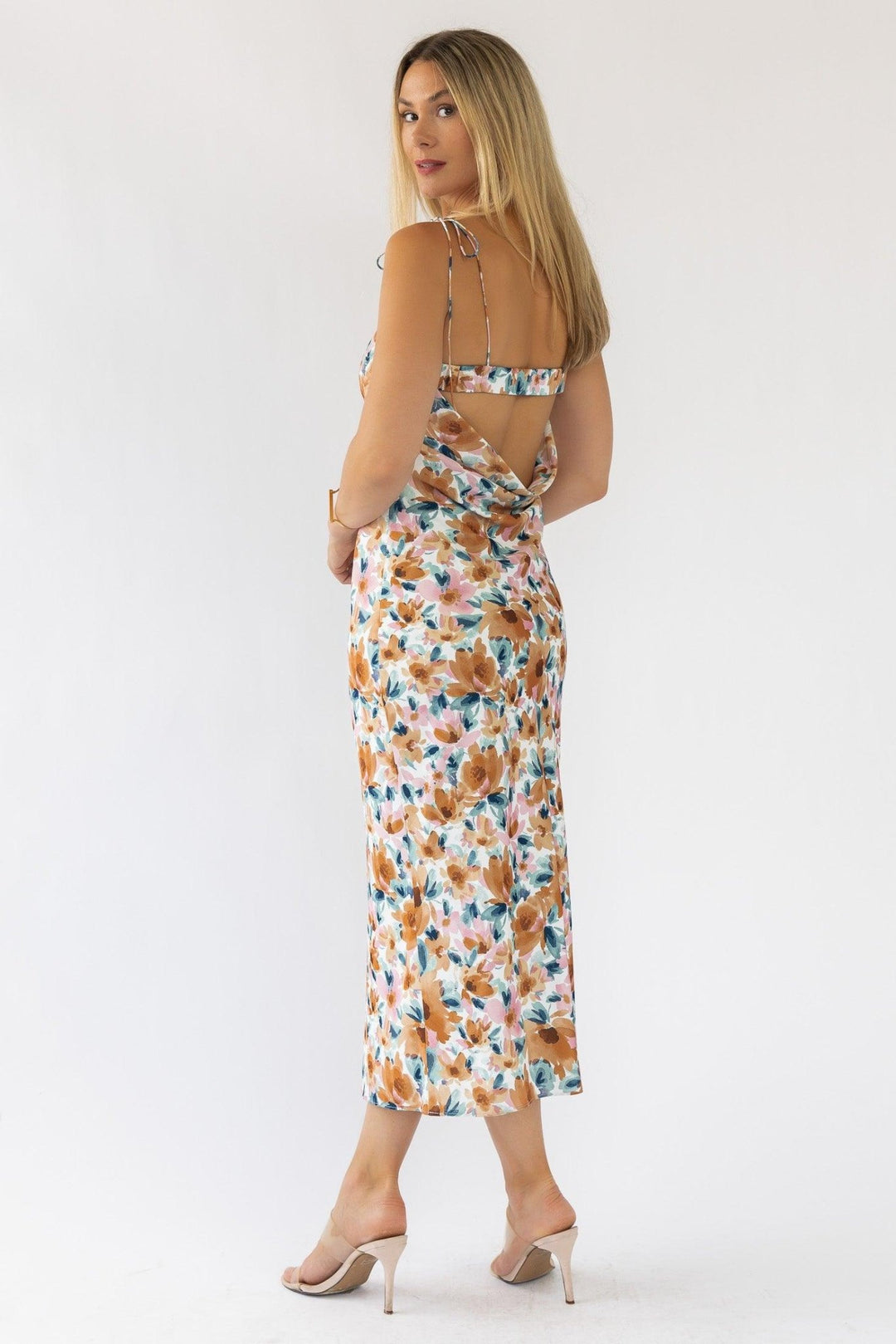 Gemma Floral Cami Cowl Back Dress - Final Sale - JO+CO