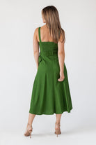 Green Linen Belted Midi Dress - Final Sale - JO+CO